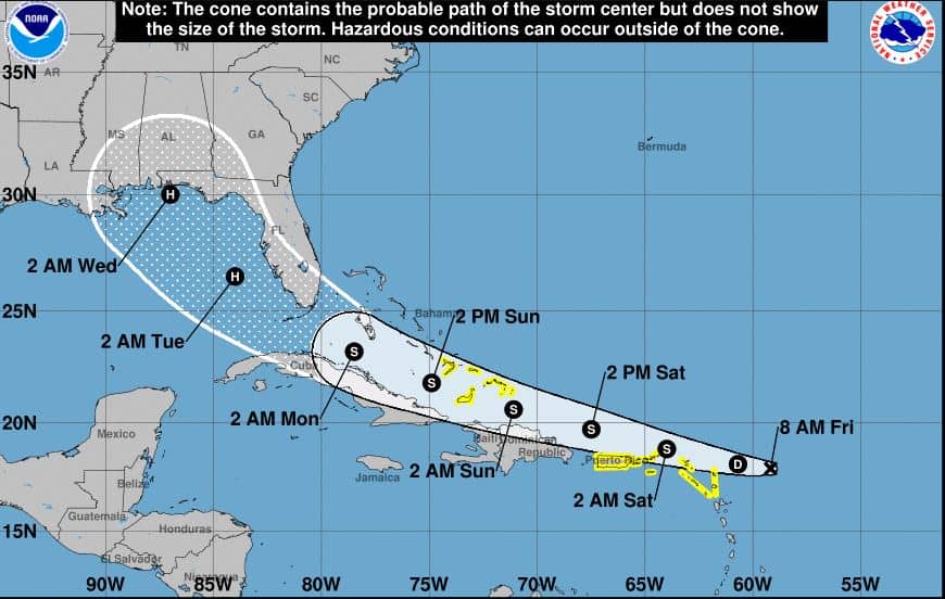 cone as of 8AM