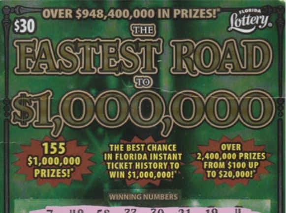 The $30 game, THE FASTEST ROAD TO $1,000,000, launched in February 2020 and features 155 top prizes of $1,000,000 and over $948 million in cash prizes! The game's overall odds of winning are one-in-2.79.