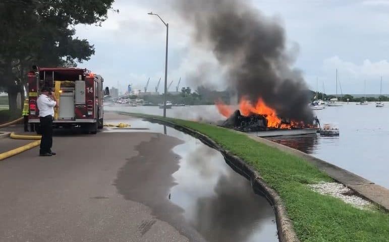 David Island Boat Fire Tampa