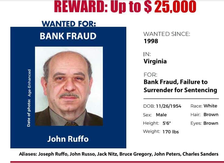 John Ruffo Top15 Most Wanted by US Marshals