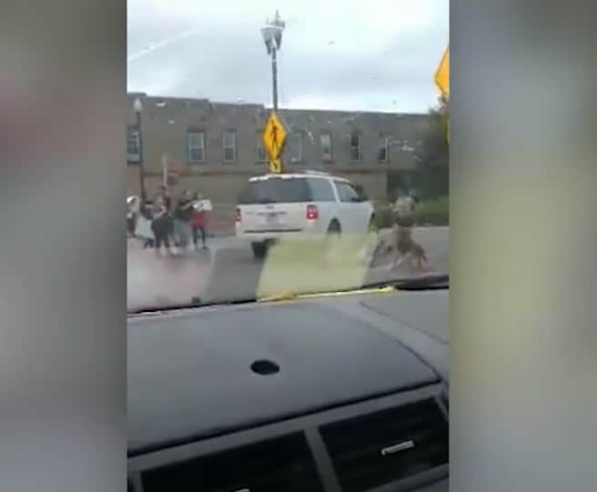 protester run over by car north carolina man