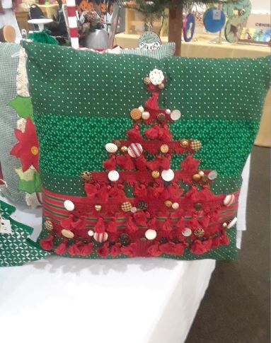 Handmade holiday-themed pillows will be for sale as part of the Forest Hills 21st annual Holiday Bazaar on Oct. 17.