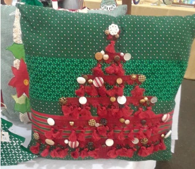 Handmade holiday-themed pillows will be for sale as part of the Forest Hills 21st annual Holiday Bazaar on Oct. 17.