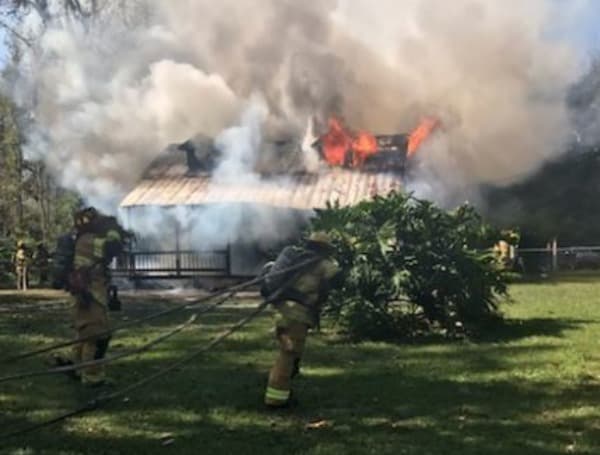 Hernando County Fire and Emergency Services (HCFES) received a 911 call from a passerby for a residential fire in a two-story home at 14000 block of Citrus Way. According to a witness, the fire started in a trash can outside the structure. The wind pushed the burning debris under the home. Within a few minutes the fire rapidly spread throughout the home. HCFES responded to the scene within 14 minutes and found heavy smoke and fire showing.
