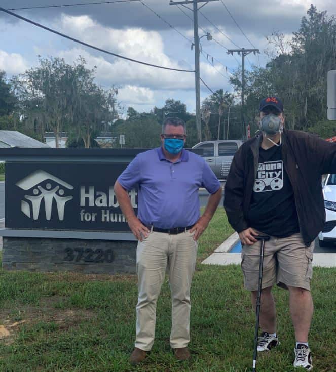 Jere Ferguson, Family Services Director and David Gatz Habitat homeowner