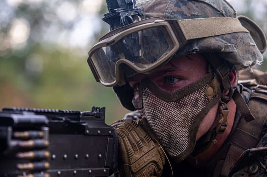 WEST LIBERTY, OHIO, - U.S. Marine Corps Lance Cpl. Levi Moell, a machine gunner with Bravo Company, 1st Battalion, 6th Marine Regiment, 2nd 