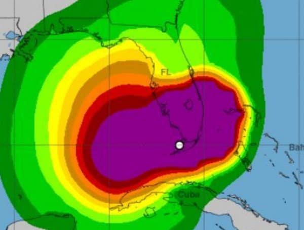 Wind from tropical storm