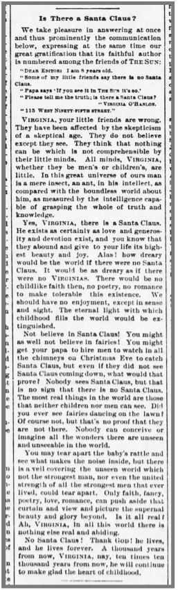 Original Letter and Editorial Response from 1897. 