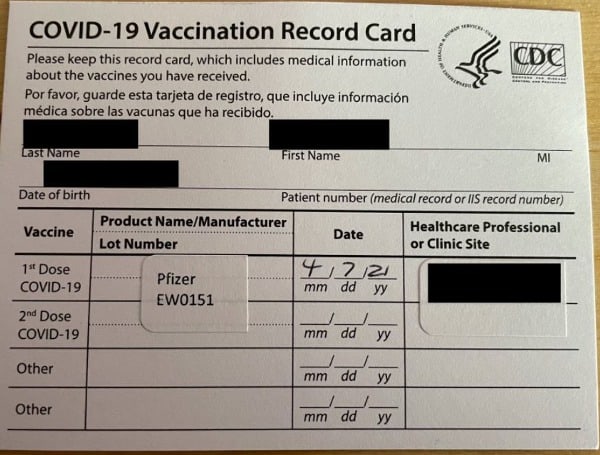 New York Vaccine Card
