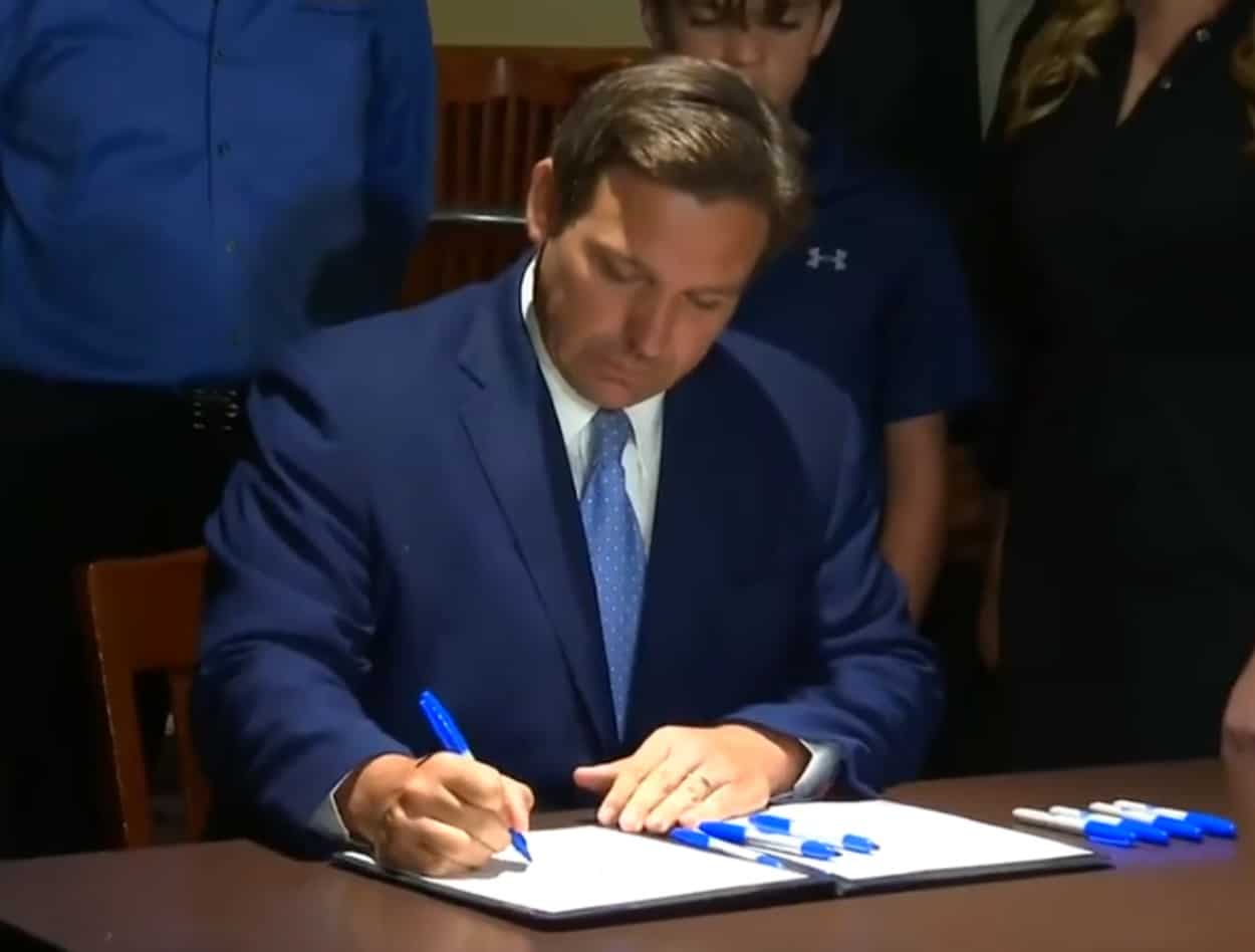 Fl;orida Governor Ron DeSantis Signs Bill