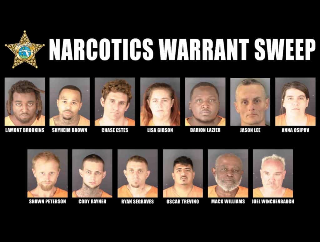  Sarasota County Sheriff’s Office charged 13 people with more than 50 felony crimes