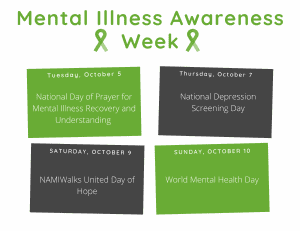 Mental Illness Awareness Week Calendar