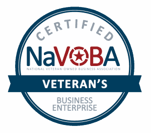 This seal identifies veteran-owned businesses that have earned the distinction as a NaVOBA Certified Veteran's Business Enterprise