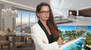 Maria Kuzina and Renderings of Baccarat Residences Miami, Aston Martin Residences Miami and Missoni Baia Residences Miami