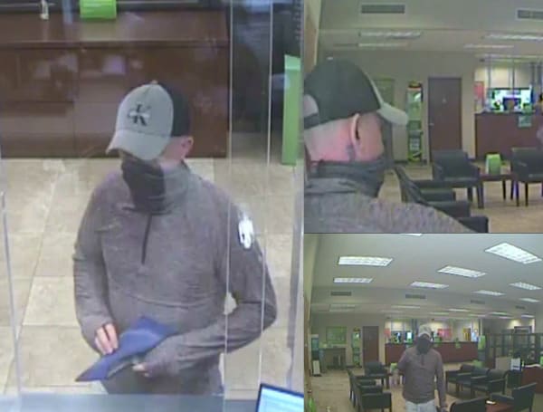The Hillsborough County Sheriff's Office is searching for a man who robbed a bank in Brandon on Monday afternoon