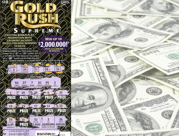The Florida Lottery (Lottery) announces that Feras Al Younes, 48, of Lutz, claimed a $2 million top prize from the $10 GOLD RUSH SUPREME Scratch-Off game at Lottery Headquarters in Tallahassee. He chose to receive his winnings as a one-time, lump sum payment of $1,760,000.00.