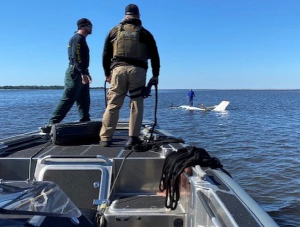 A man was rescued by deputies and federal agents from a plane that was sinking in the Gulf of Mexico.