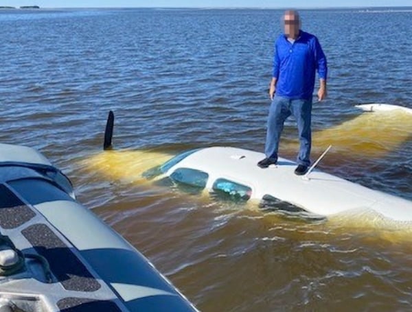 A man was rescued by deputies and federal agents from a plane that was sinking in the Gulf of Mexico.