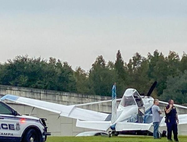 Plane lands on road in Tampa