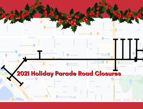 The 25th annual Downtown Sarasota Holiday Parade will be held on Saturday, December 4, 2021 at 7 p.m.  The parade will begin at Main Street and U.S. 301 in downtown Sarasota.  The parade will end at J.D. Hamel Park at Main Street and Gulfstream Avenue.