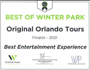 Original Orlando Tours Best of Winter Park Certificate