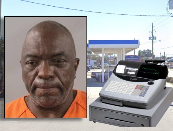 As the clerk was on the phone with 9-1-1, Winter Haven officers arriving on scene saw 57 year-old Bruce Wayne Nelomes