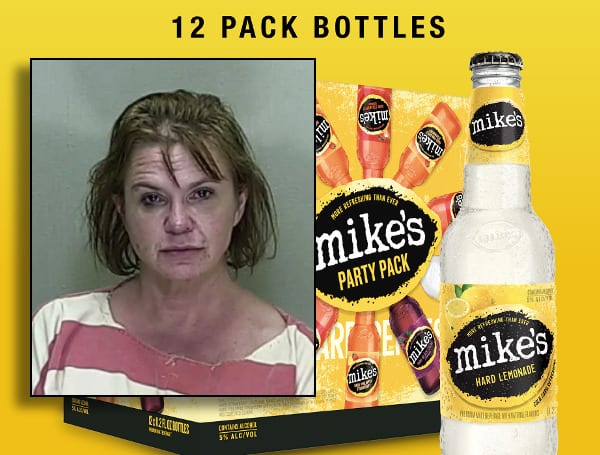 A 52-year-old Florida woman was locked up after a day of drinking Mike's Hard Lemonade then hitting a man in the head with an empty bottle.