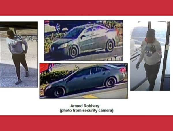 Citrus County Sheriff's Office is investigating an armed robbery that occurred on 12/14/2021. This incident took place at the Pay Day Cash Advance located in the Winn Dixie Plaza at 1689 SE Hwy 19 in Crystal River. This robbery happened at 10:06 AM. The suspect
