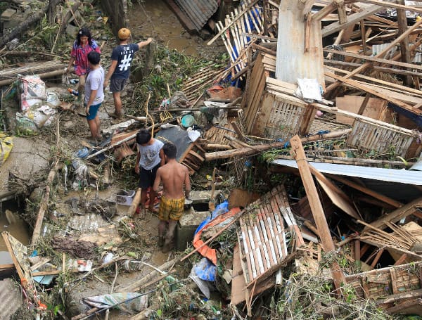 A powerful storm killed at least 375 people in the Philippines when it struck the country on Thursday, BBC News reported.