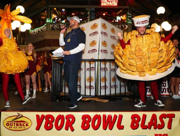 This parade starts Friday, Dec. 31 at 5:30 p.m. and is the big celebration leading up to the Outback Bowl, which will be played at Raymond James Stadium, at 12 p.m. on Saturday, Jan. 1. The parade will feature floats, cheerleaders, both teams, Mayor Jane Castor and Former Mayor Bob Buckhorn, and about fifteen marching bands from around the country. 