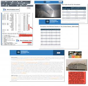 Note: in several devices, browsers these images can be clicked to open to a larger size.  Facts, Figures from the III.org and National Weather Service. Properly installed manufactured homes perform well in severe weather.