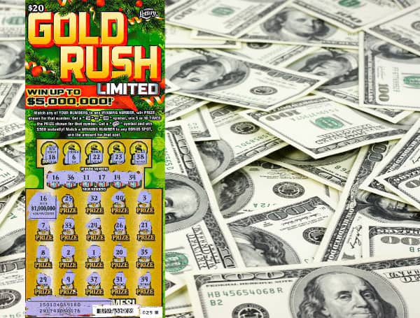 The Florida Lottery announced that Dean Mills, 46, of Lakeland, claimed a $1 million prize from the GOLD RUSH LIMITED Scratch-Off game at the Lottery’s Tampa District Office.