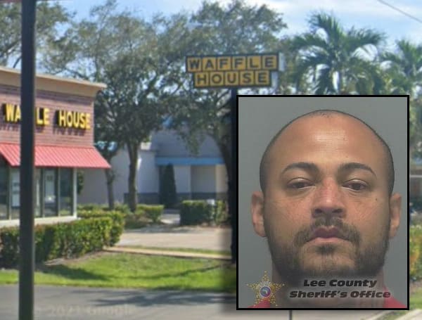 A shirtless Florida man is behind bars after losing his temper over some bacon in a Florida Waffle House.