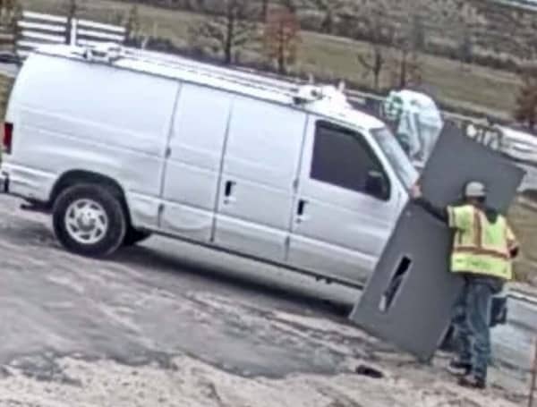 Lakeland Police are trying to track down a man who virtually smiled for the camera before stealing construction materials from a job site.
