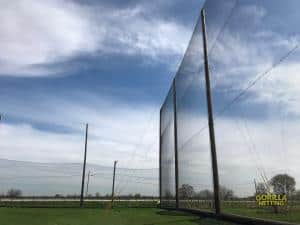 New netting panels and down guys replace damaged netting and push poles.