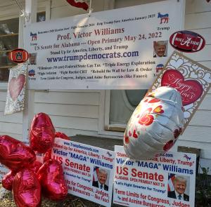 February 14, 2022 Valentine's Day Announcement of Alabama Senate Run at Victor Williams' Rehabbed Fairhope Alabama House and Campaign Headquarters