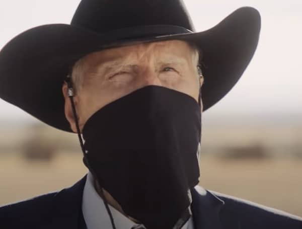 A Republican candidate challenging Arizona Democratic Sen. Mark Kelly released a wild west-themed campaign ad that shows him shooting at President Joe Biden, House Speaker Nancy Pelosi and Kelly himself.