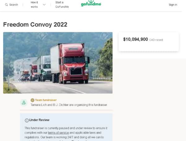 B.J. Dichter, an organizer of the Freedom Convoy, as the protest is called, had publicly praised GoFundMe for its willingness to work with the truckers. The company also had distributed $1 million to the recipients.