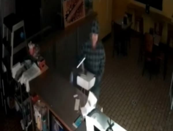 On Feb. 7, at approx. 12:30 a.m., a suspect broke into a restaurant near the intersection of Congress St. and Orchid Lake Rd. in New Port Richey and stole a cash register. If you have any information on this case, or know the identity of the suspect, submit a tip to the Pasco Sheriff’s Crime Tips Line at 1-800-706-2488 and refer to case number 22004425. You can also submit a tip online at pascosheriff.com/tips.