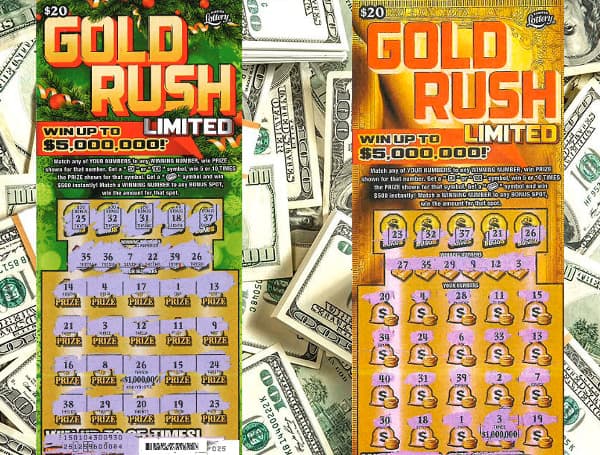 The Florida Lottery announced that Julia Jenkins, 43, of Dover, and Patricia Cosenza, 68, of Saint Petersburg, each claimed a $1 million prize from the GOLD RUSH LIMITED Scratch-Off game at the Lottery’s Tampa District Office.