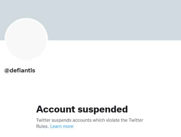 The account, @defiantls or “Defiant Ls,” which had amassed over 350,000 followers by the time of its suspension, was suspended late Tuesday, according to a notice on the account’s profile. The account almost exclusively posted screenshots of tweets from predominantly liberal accounts in an effort to mock hypocritical sentiments.