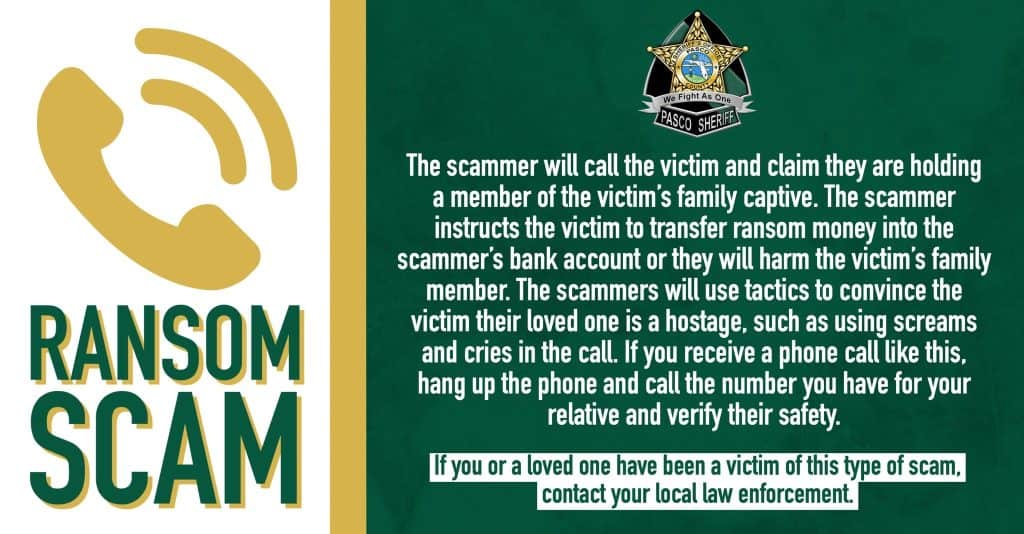 A common economic scam is the ransom scam, this crime can have potentially devastating consequences. 