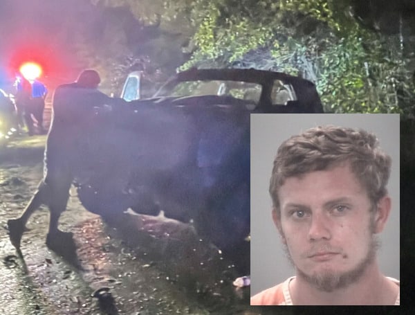 The pickup truck driver, identified by police as 23-year-old Andrew Thomas Krummen, didn't stop, which prompted cops to go after him in a high-speed chase that lasted about 10 minutes before catching him.