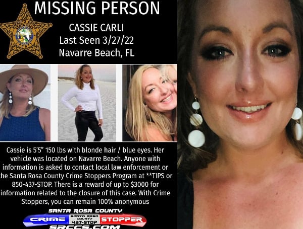 Cassie Carli, 37, went to scheduled custody pick up of her 4-year-old daughter, Saylor last Sunday, March 27, 2022, at 7 pm in Navarre Beach, Florida.
