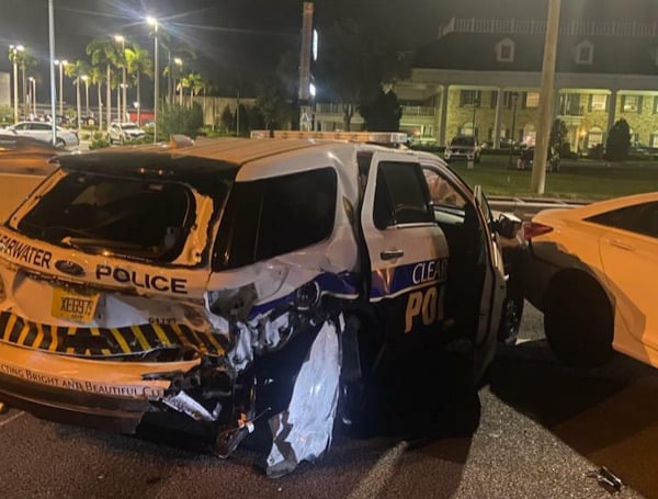 Clearwater Police Officers were on the scene investigating a minor traffic crash when a 2011 Hyundai Sonata being driven by Dennis Murphy failed to move over and crashed into the rear of a police cruiser that was unoccupied. 