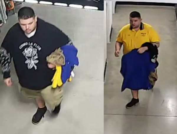 Police want to speak with a Florida man who was caught recording two young girls in a changing room at a Goodwill location.