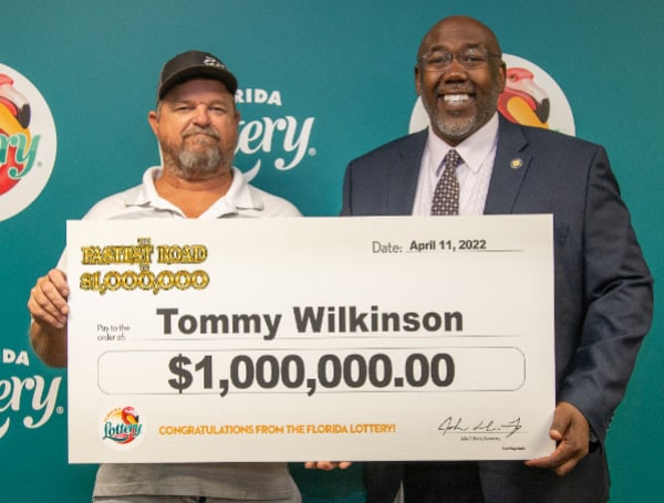 The Florida Lottery announced that Tommy Wilkinson, 48, of Winter Haven, claimed a $1 million top prize from THE FASTEST ROAD TO $1,000,000 Scratch-Off game at Lottery Headquarters in Tallahassee. 