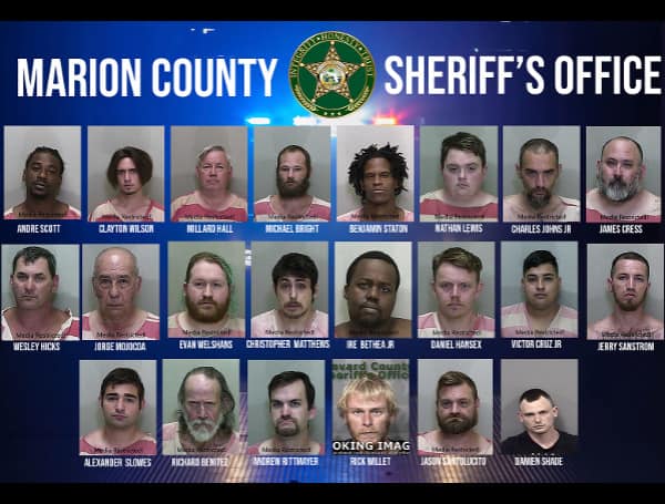 The Marion County Sheriff’s Office (MCSO), with assistance from local, state, and federal law enforcement agencies, recently concluded a sting operation that resulted in the arrest of 22 men. 