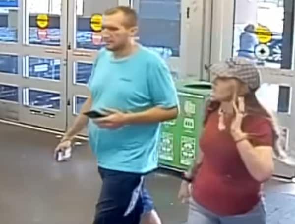 On March 24, 2022 the pair wen to Walmart (7450 Cypress Gardens Blvd, Winter Haven) and they separated with the male heading to the auto department where he concealed a hands-free audio car kit. The female concealed multiple items in the black bag she is carrying and they both exit the Garden Center