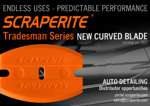 Scraperite curved blade for auto detailing ad